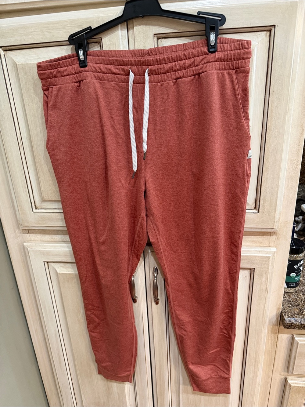 Vuori Women's Rust Jogger Sweatpants with White Drawstring